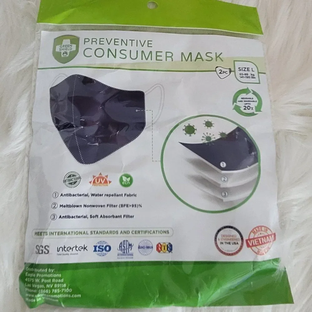 GREEN SHIELD Preventive Mask 2 Pieces Large